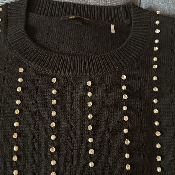 NWOT Kobi Halperin Raye Embellished Pointelle Black Sweater. Size XS. - Picture 5 of 10
